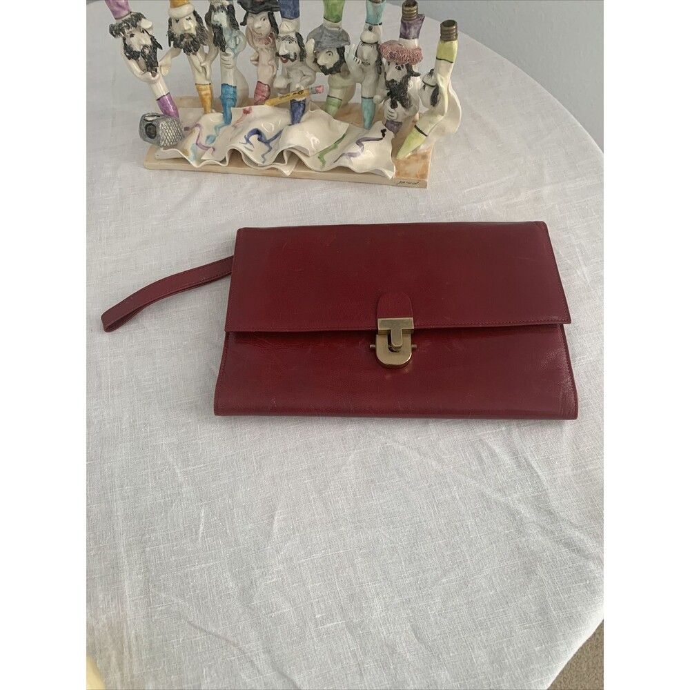 genuine leather handbag/pouch/travel Passport Clutch, Red , Tri Fold. High End
